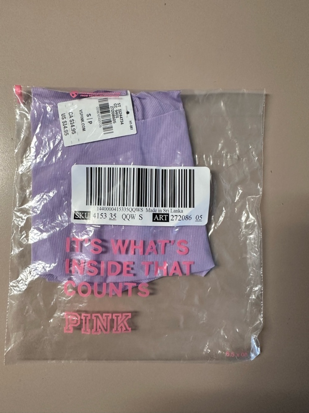 PINK Victoria's Secret Lilac Ribbed Tank - Lavender